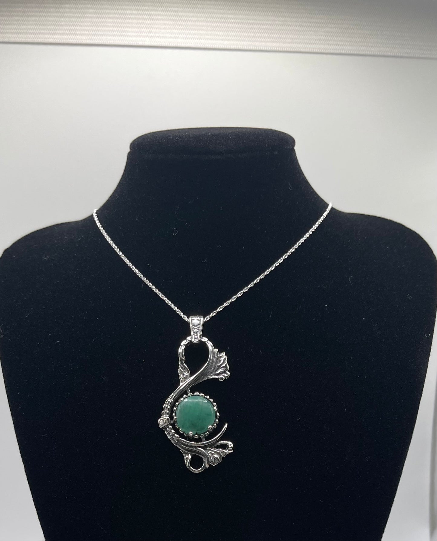 Victorian Style Columbian Emerald Pendant