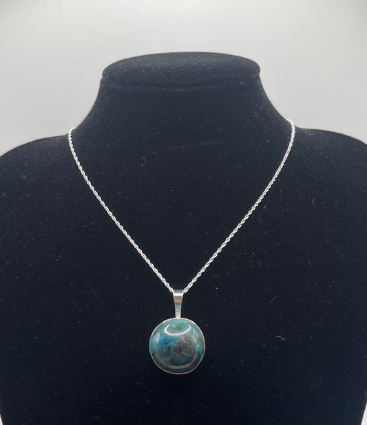 17.8ct Chrysocolla/ Shattuckite in Quartz Pendant