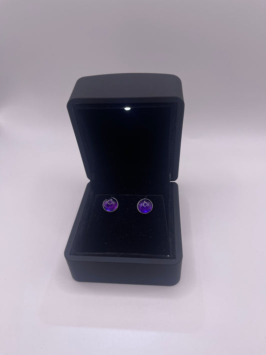 4 tcw Brazilian Amethyst Titanium Stud Earrings