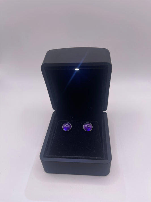 4 tcw Brazilian Amethyst Titanium Stud Earrings