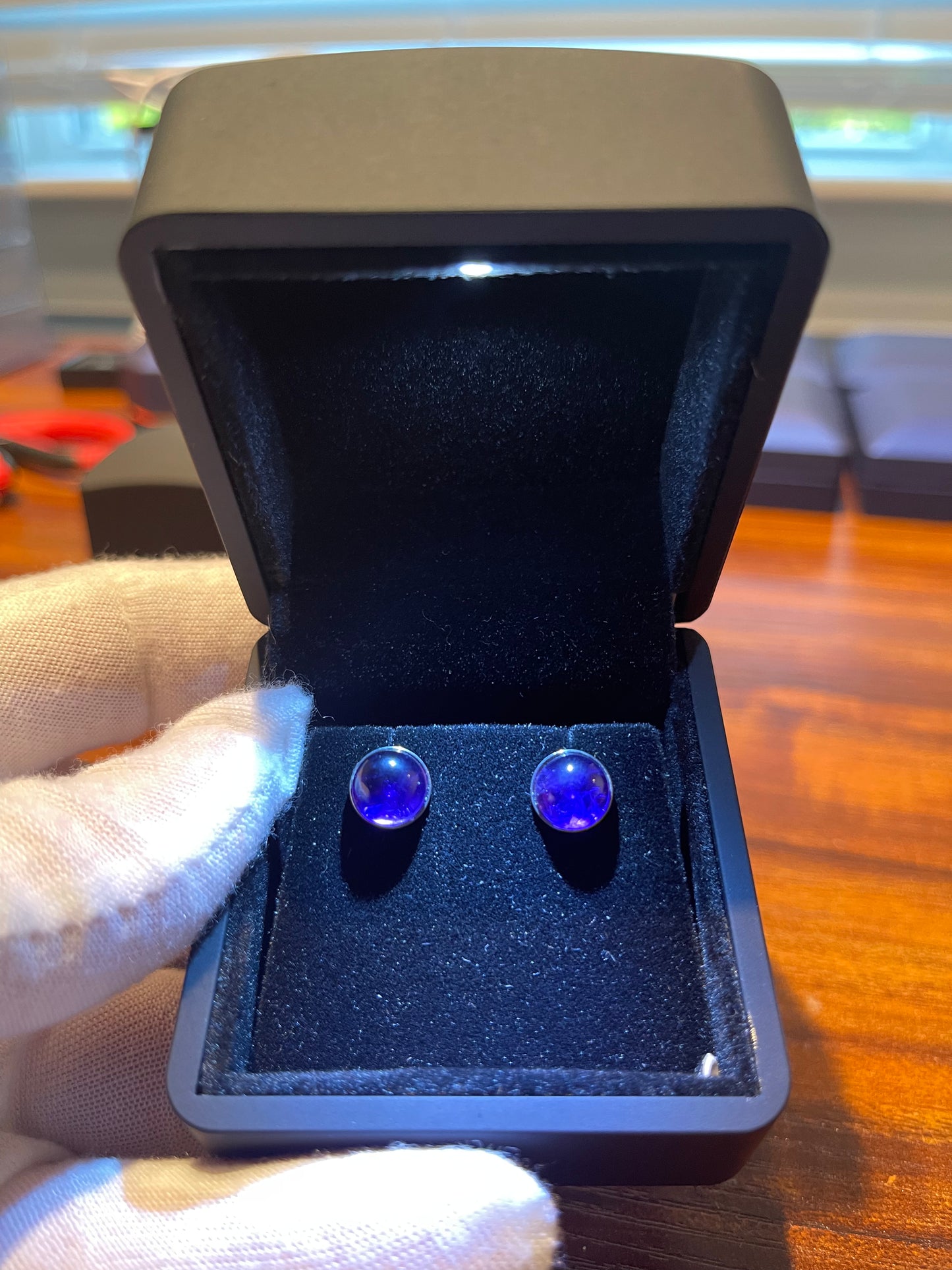 4 tcw Brazilian Amethyst Titanium Stud Earrings
