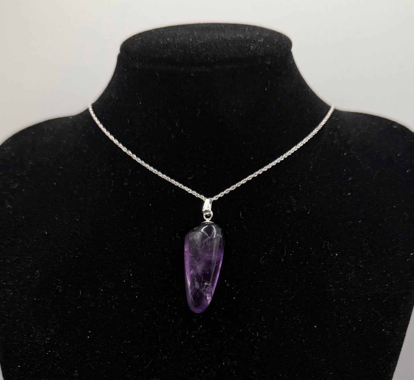 21ct Rwandan Amethyst pendant handcrafted in Maine sterling silver with 18 inch chain included