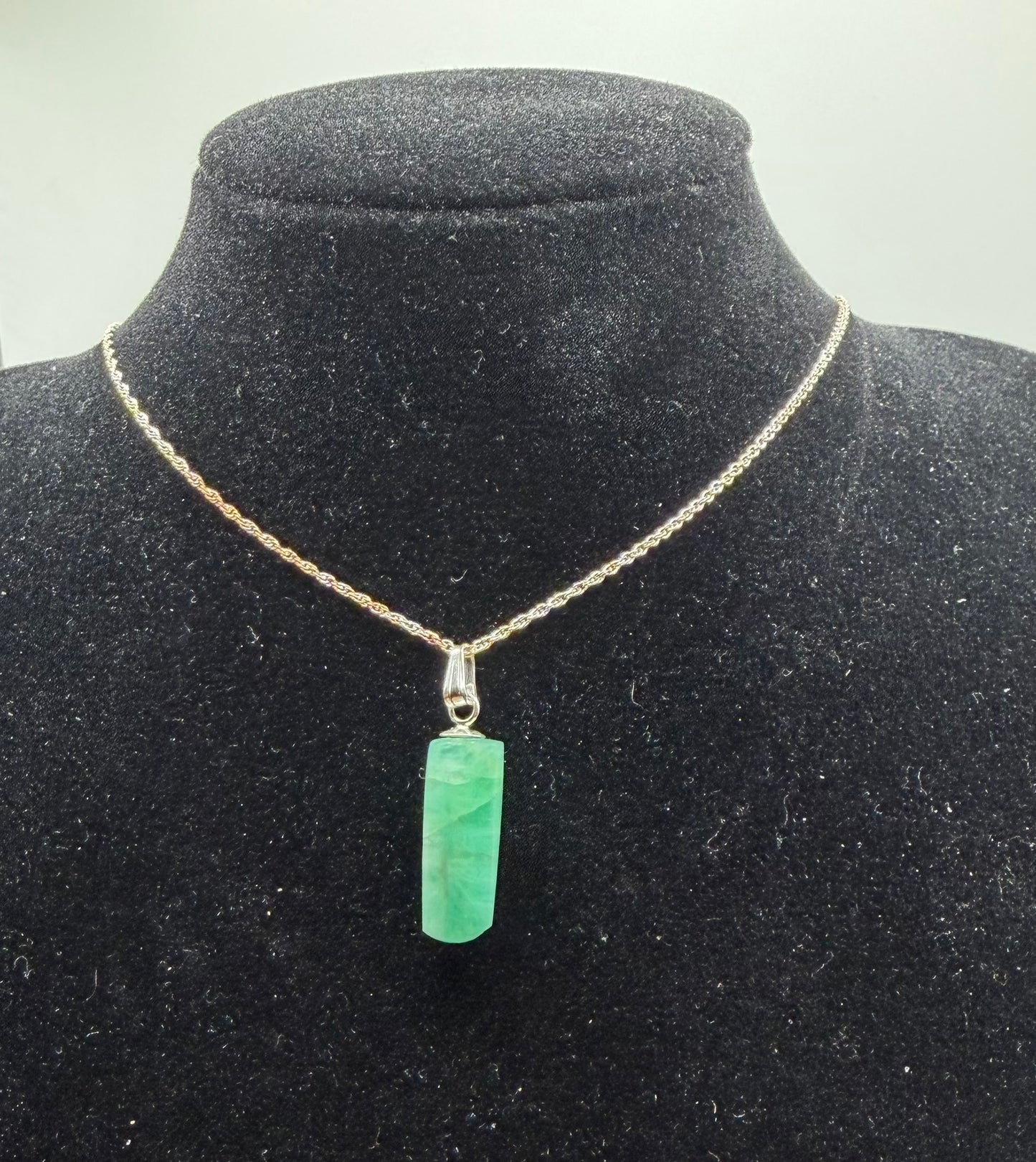8ct Colombian emerald pendant handcrafted in Maine sterling silver with 18 inch chain included
