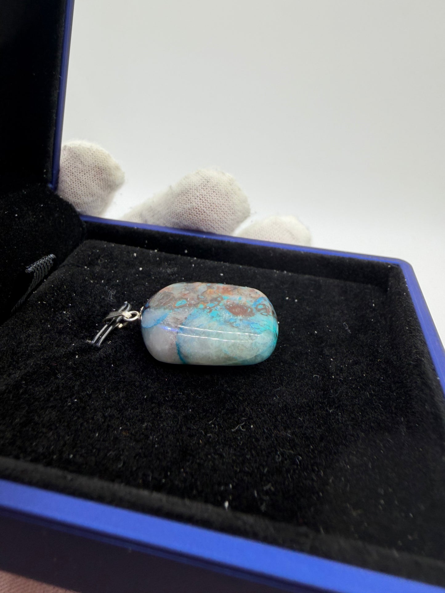Side profile of freeform Quantum Quattro gemstone pendant with drilled bail — natural stone jewelry by Jewelry and Gems by Chandler