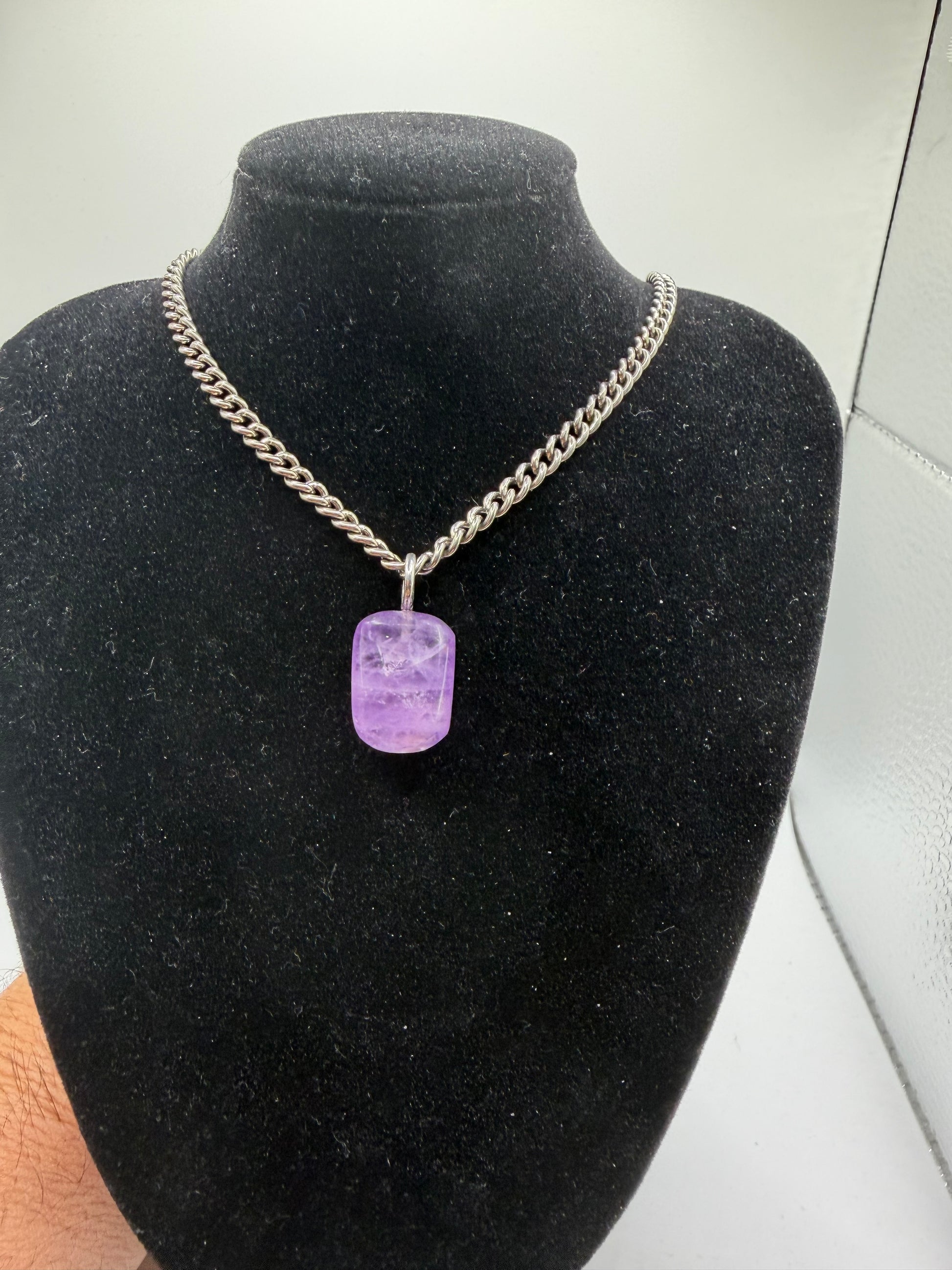 31ct Rwandan Amethyst pendant with sterling silver drilled bail — deep purple natural gemstone, one of a kind