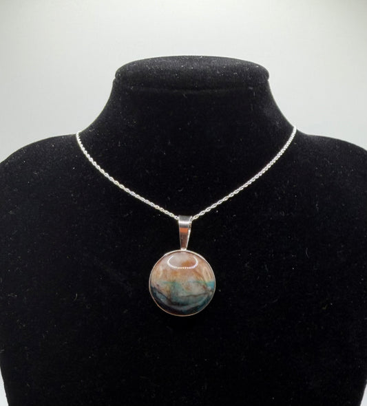 20mm Quantum Quattro pendant handcrafted in Maine sterling silver setting