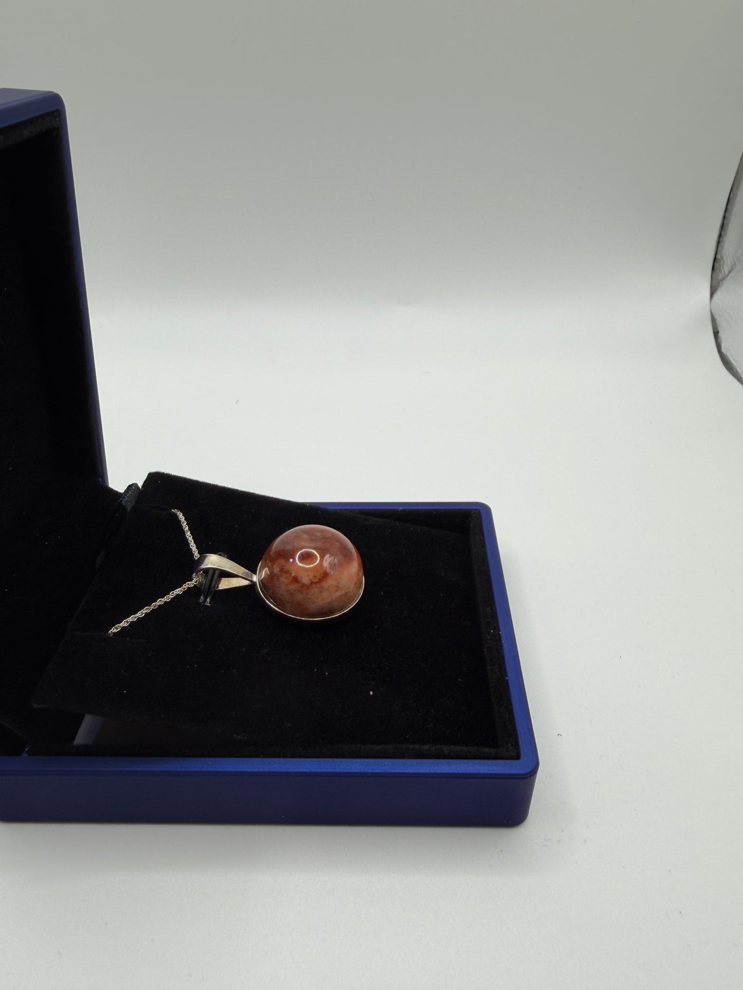 Natural untreated Hartland Carnelian rough stone from my Maine property before setting in sterling silver pendant