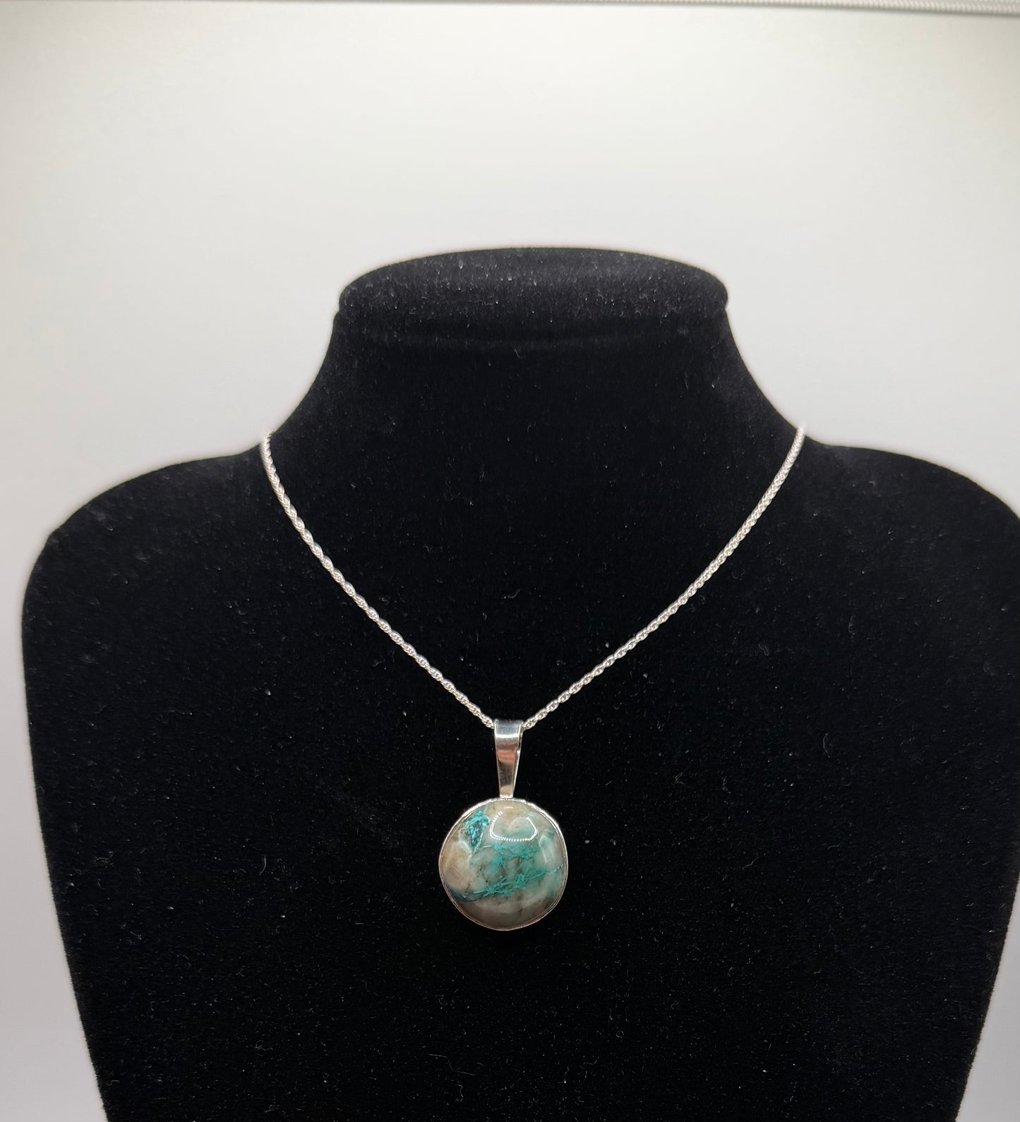 16mm Quantum Quattro pendant handcrafted in Maine sterling silver setting