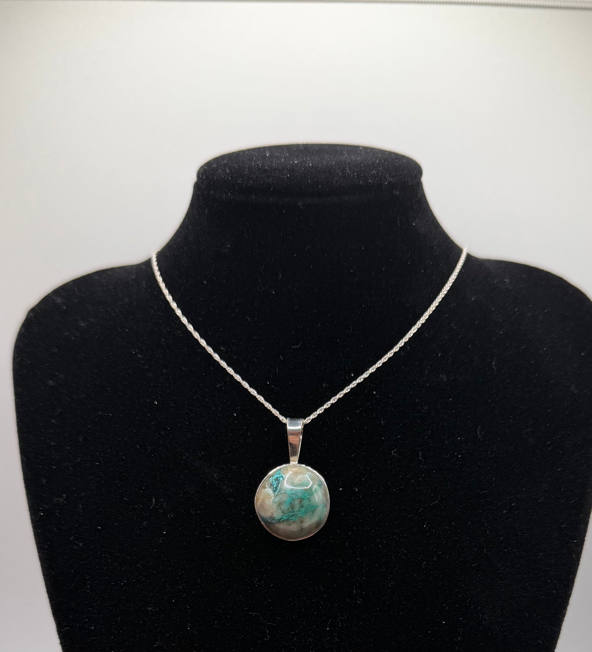 16mm Quantum Quattro pendant handcrafted in Maine sterling silver setting