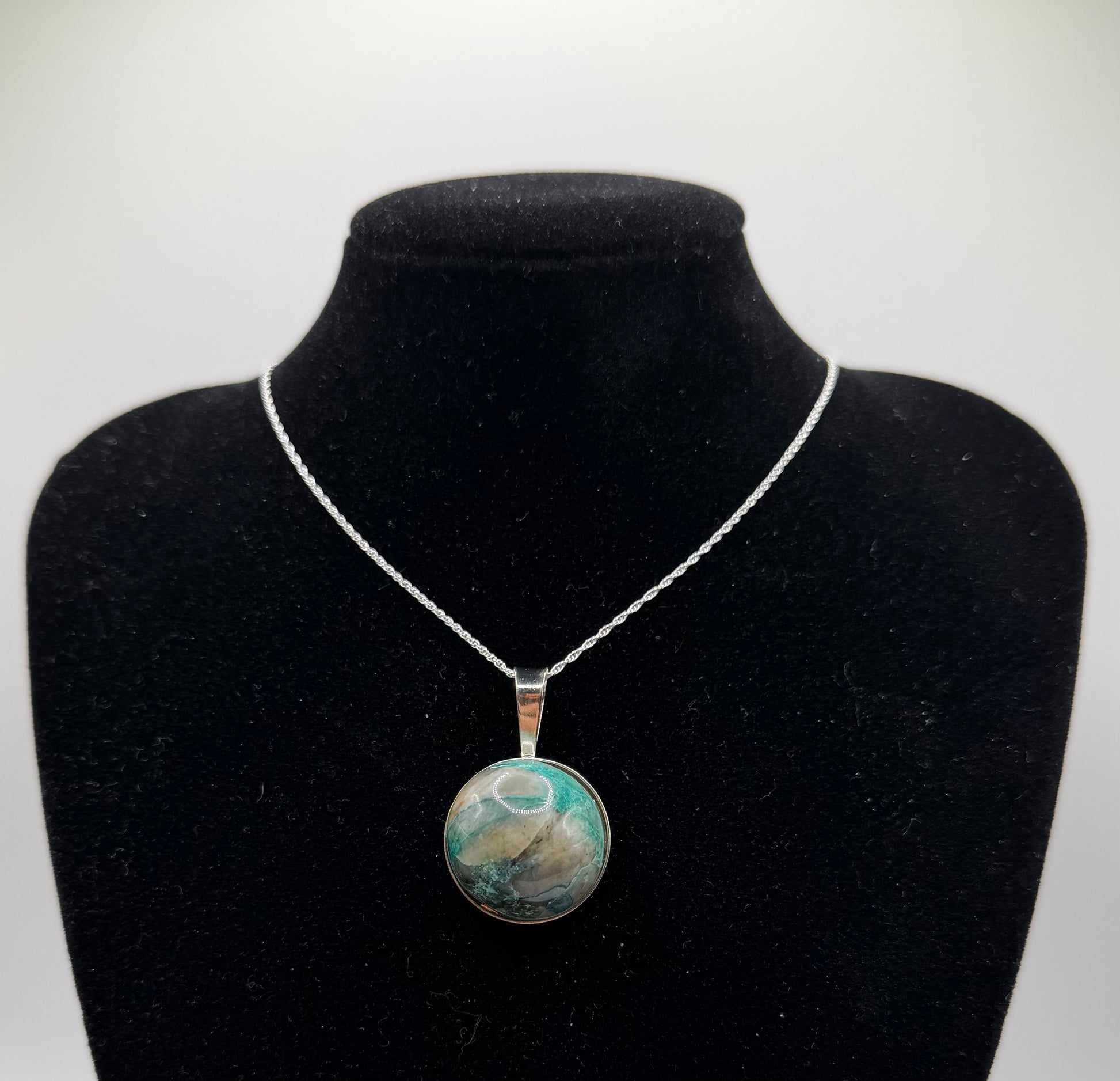 20mm Quantum Quattro pendant handcrafted in Maine sterling silver setting