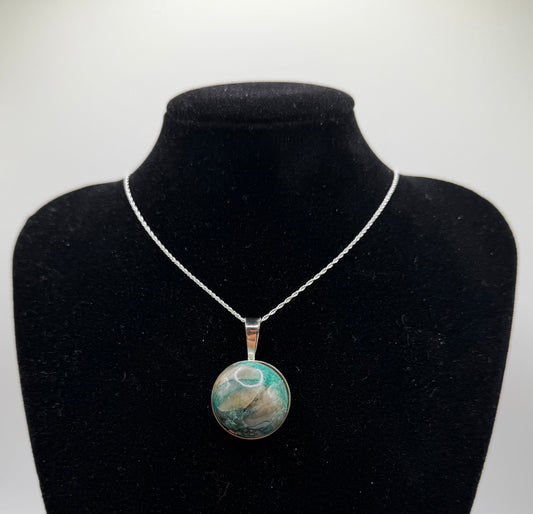 20mm Quantum Quattro pendant handcrafted in Maine sterling silver setting