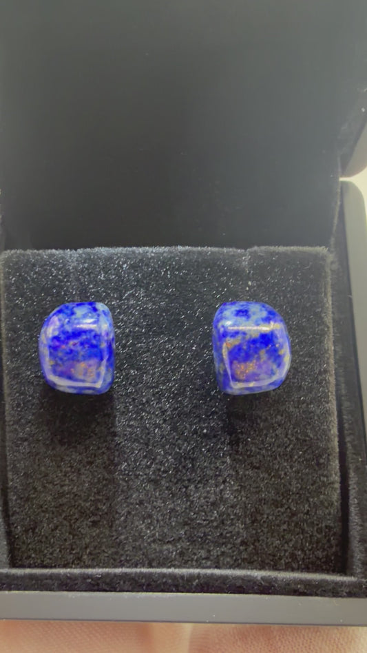 13tcw Lapis Lazuli titanium stud earrings