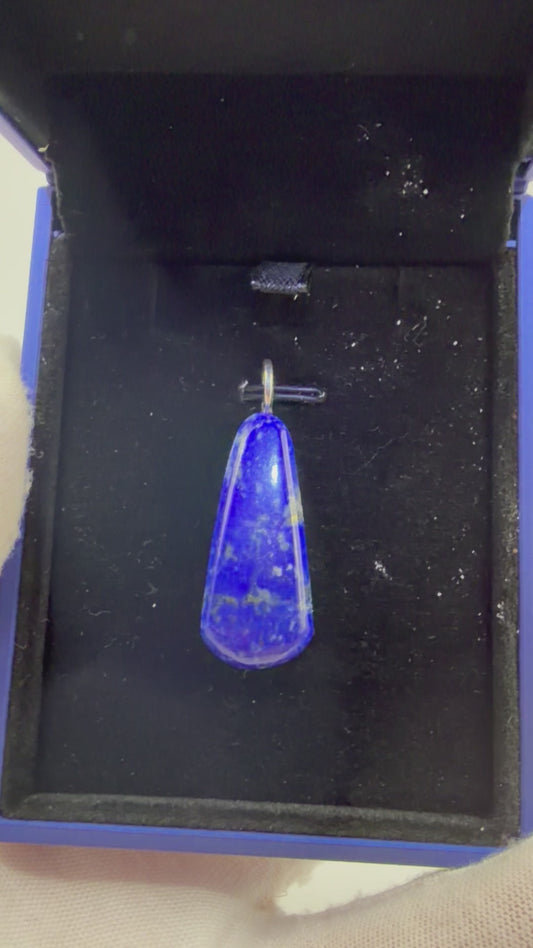 Lapis Lazuli Pendant | 34ct Natural Stone on Sterling Silver Bail