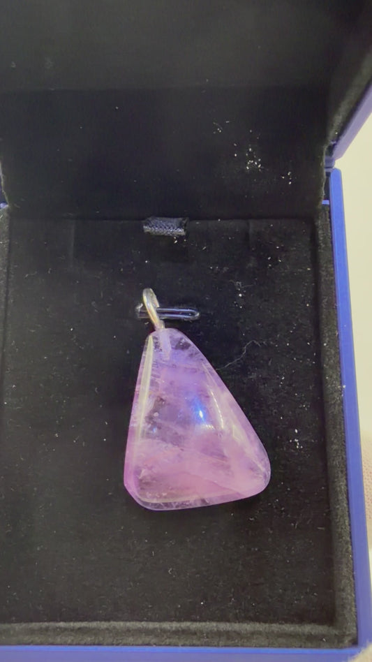 Rwandan Amethyst Pendant — 49ct, Sterling Silver Bail