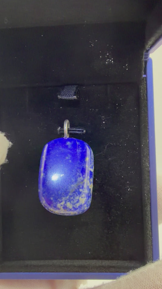 Lapis Lazuli Pendant — 75ct Cabochon, Sterling Silver Bail