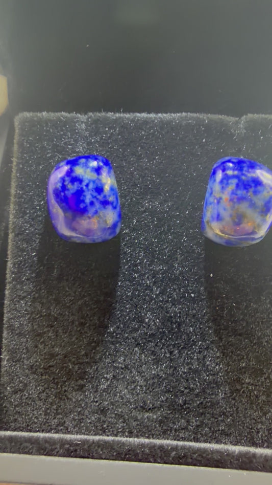 11tcw Lapis Lazuli titanium stud earrings